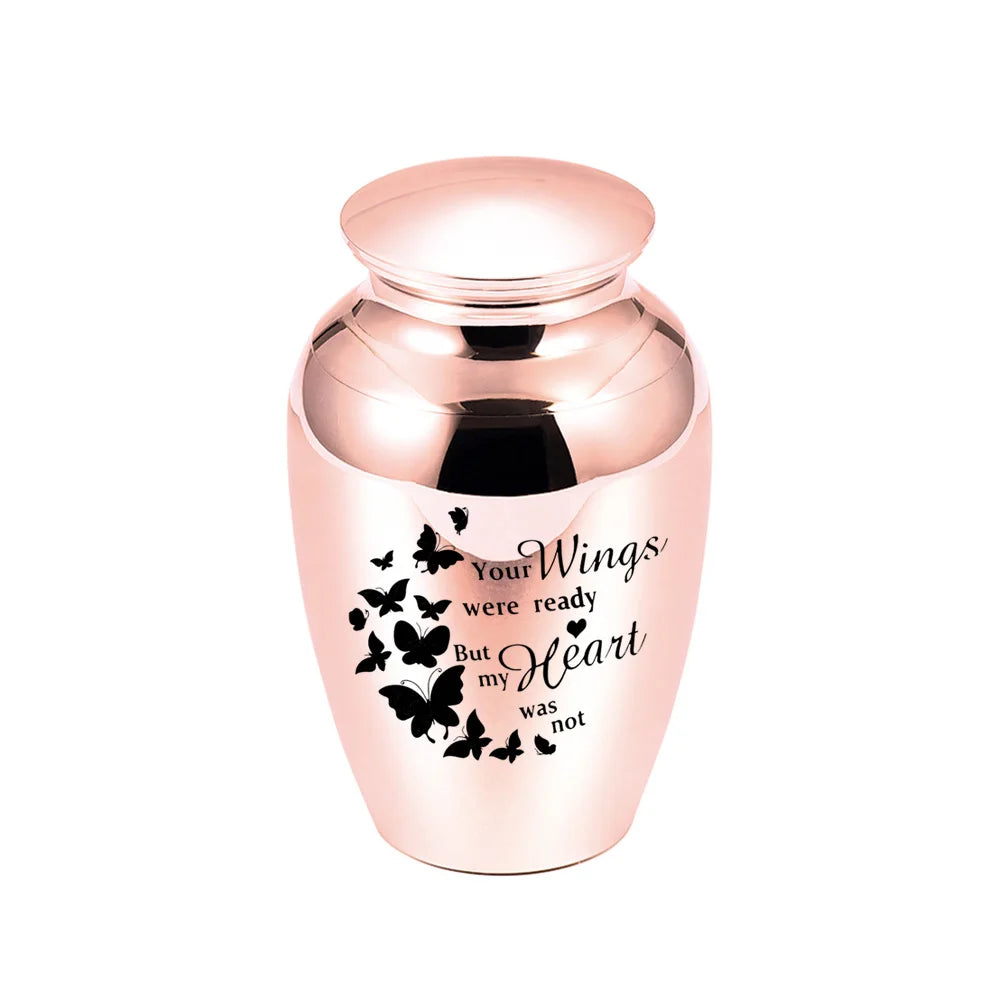 Angel Wings Small Urns for Human Ashes Holder Mini Cremation Urns for Ashes Alloy Metal Memorial Pet Dog Cat Bird Ash 5 Colors