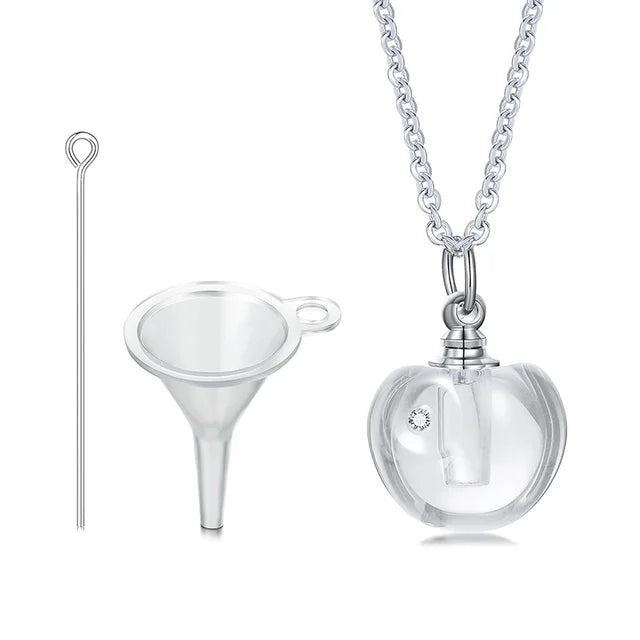 Glass Urn Necklace Pendant for Ashes Cremation , Teardrop Pendant, Pet Ashes Keepsake Dog Cremation Memorial Jewelry