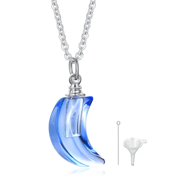 Glass Urn Necklace Pendant for Ashes Cremation , Teardrop Pendant, Pet Ashes Keepsake Dog Cremation Memorial Jewelry