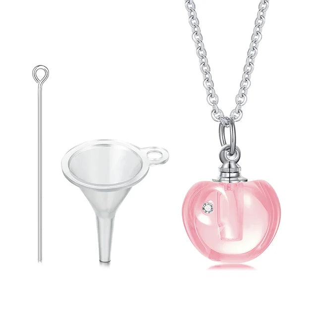 Glass Urn Necklace Pendant for Ashes Cremation , Teardrop Pendant, Pet Ashes Keepsake Dog Cremation Memorial Jewelry