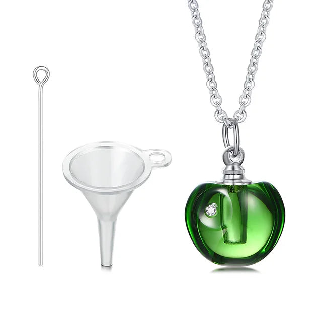 Glass Urn Necklace Pendant for Ashes Cremation , Teardrop Pendant, Pet Ashes Keepsake Dog Cremation Memorial Jewelry