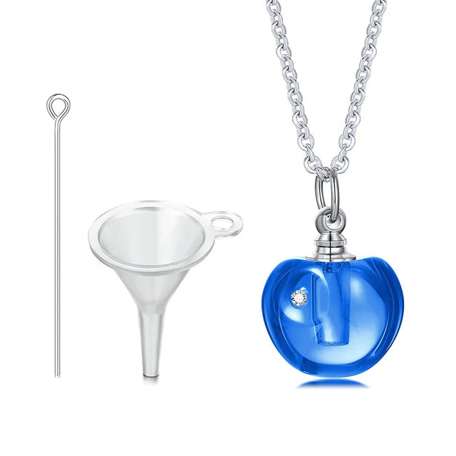 Glass Urn Necklace Pendant for Ashes Cremation , Teardrop Pendant, Pet Ashes Keepsake Dog Cremation Memorial Jewelry