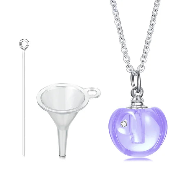 Glass Urn Necklace Pendant for Ashes Cremation , Teardrop Pendant, Pet Ashes Keepsake Dog Cremation Memorial Jewelry