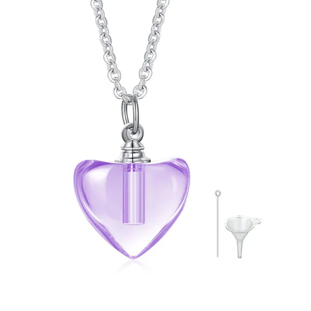 Glass Urn Necklace Pendant for Ashes Cremation , Teardrop Pendant, Pet Ashes Keepsake Dog Cremation Memorial Jewelry