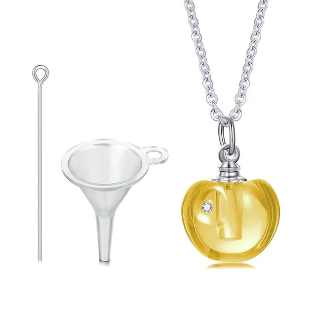 Glass Urn Necklace Pendant for Ashes Cremation , Teardrop Pendant, Pet Ashes Keepsake Dog Cremation Memorial Jewelry