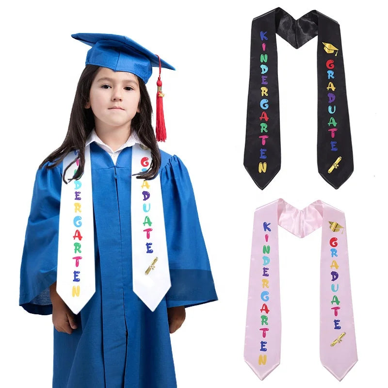 2023 Kids Graduation Stole Kindergarten Printed Graduation Stole Unisex Kindergarten Graduate Printed Satin Sash | Pretty N Pink Hair & More