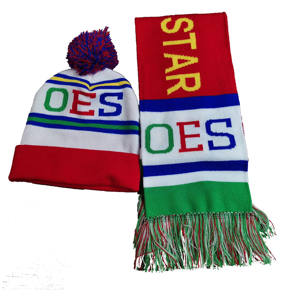 MAAC Customized HBCU College Sport Football Scarf Heroine Order Of The Eastern Star Masonic knitting Beanie Hat Scarf Sets | Pretty N Pink Hair & More