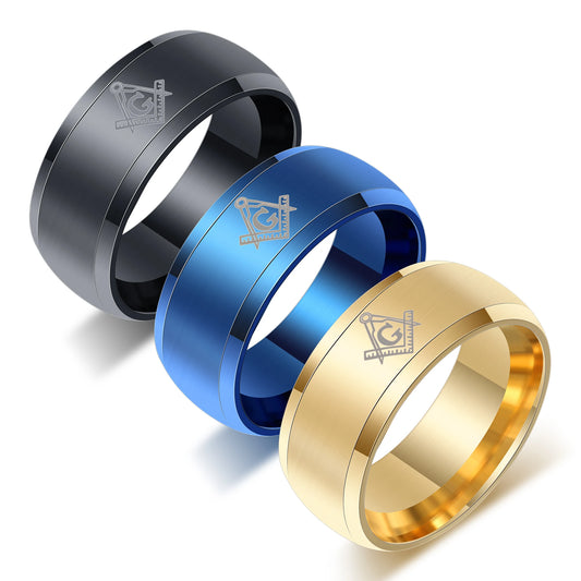 Punk Jewelry 316L Stainless Steel Masonic Mens Engagement Wedding Gold Rings | Pretty N Pink Hair & More