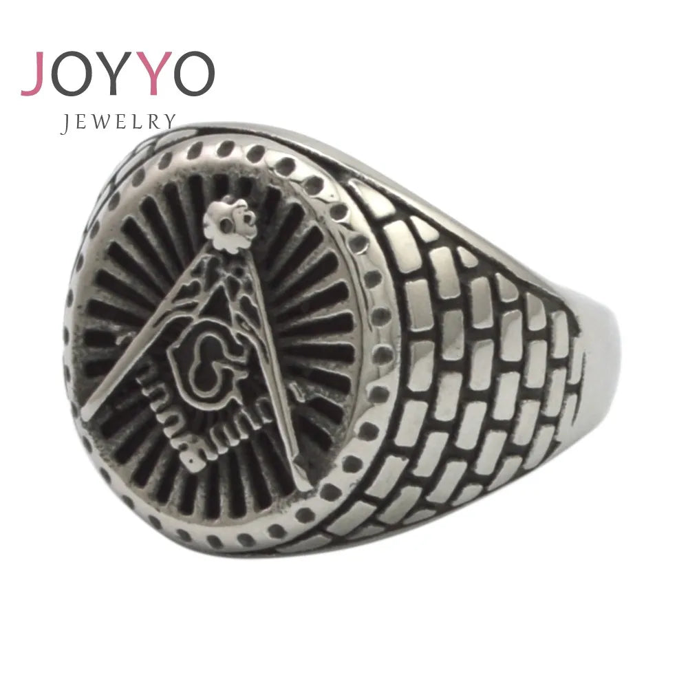 Custom Nordic Viking Stainless Steel freemason Ring Masonic Jewelry Ring For Men | Pretty N Pink Hair & More