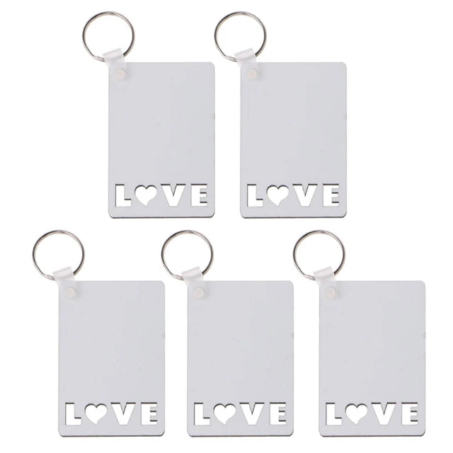 Sublimation Blanks Keychains Heat Transfer Keychain Board Single-Side Printed Blank Keychains MDF DIY Keychain Pendants