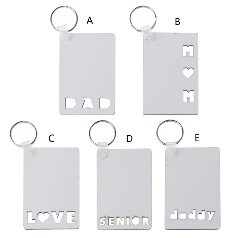 Sublimation Blanks Keychains Heat Transfer Keychain Board Single-Side Printed Blank Keychains MDF DIY Keychain Pendants