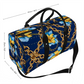 Navy Blue & Yellow Gold Chain Large Travel Luggage Gym Bags Duffel Bags