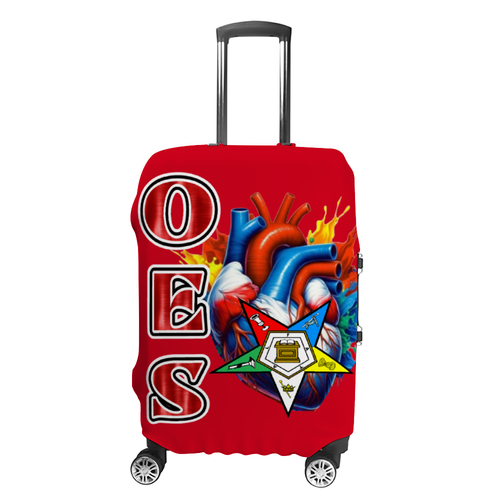 OES Heartbeat Luggage Case Covers Travel Suitcase Covers | Black Girl Magic, Eastern star, fraternity, Luggage, Luggage Cover, Luggage Set, mason, OES, Order of the eastern star, Sistah, Sistar, sister, sisterhood, Soror, sorority, tote, tote Bag, Totes, Travel, travel tote | ThisNew