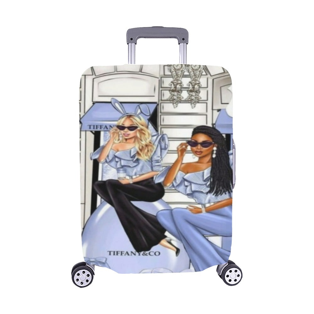 Pink & Blue Paris Dreams Luggage Set, Luggage Cover, Tote Bag
