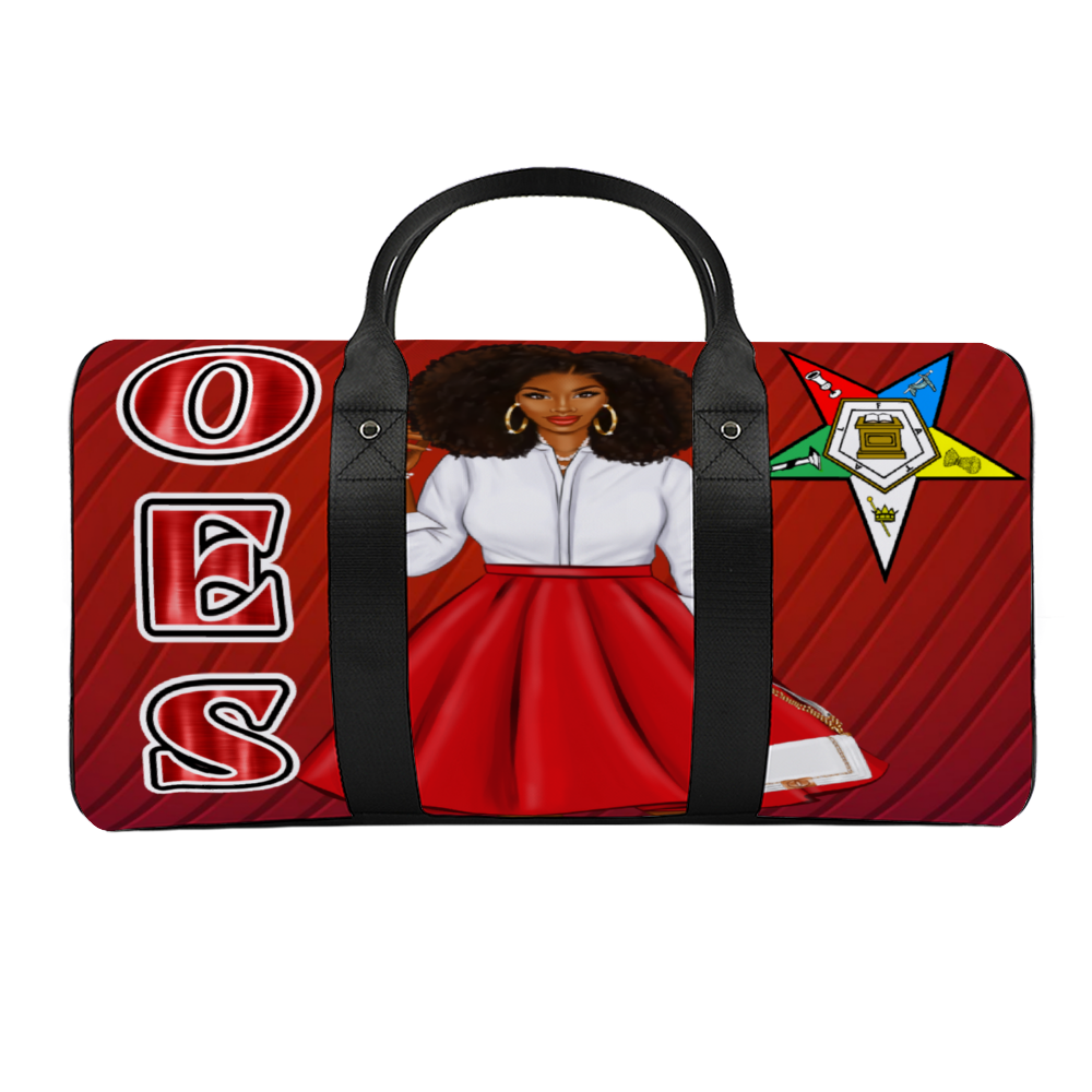 image  OES Red Large Travel Luggage Gym Bags Duffel Bags, Order of Eastern Star, Masonic, Soror, Sisterhood